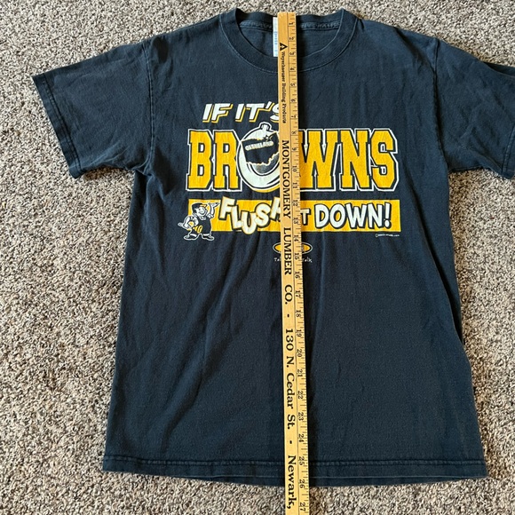 Pittsburgh Steelers If It’s Browns Flush It Down Smack Talk T Shirt Size Small - Picture 7 of 10